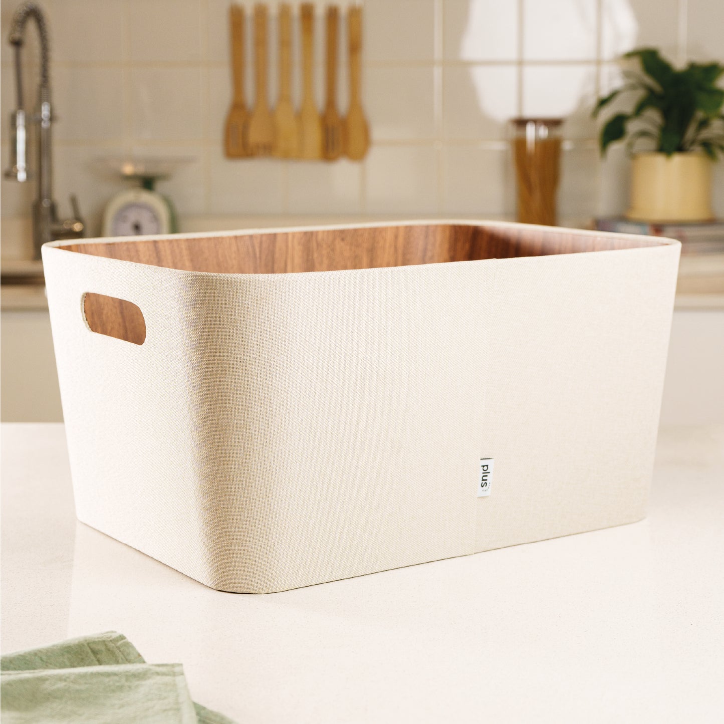 Organizador multiuso crema 30x41x20 cm