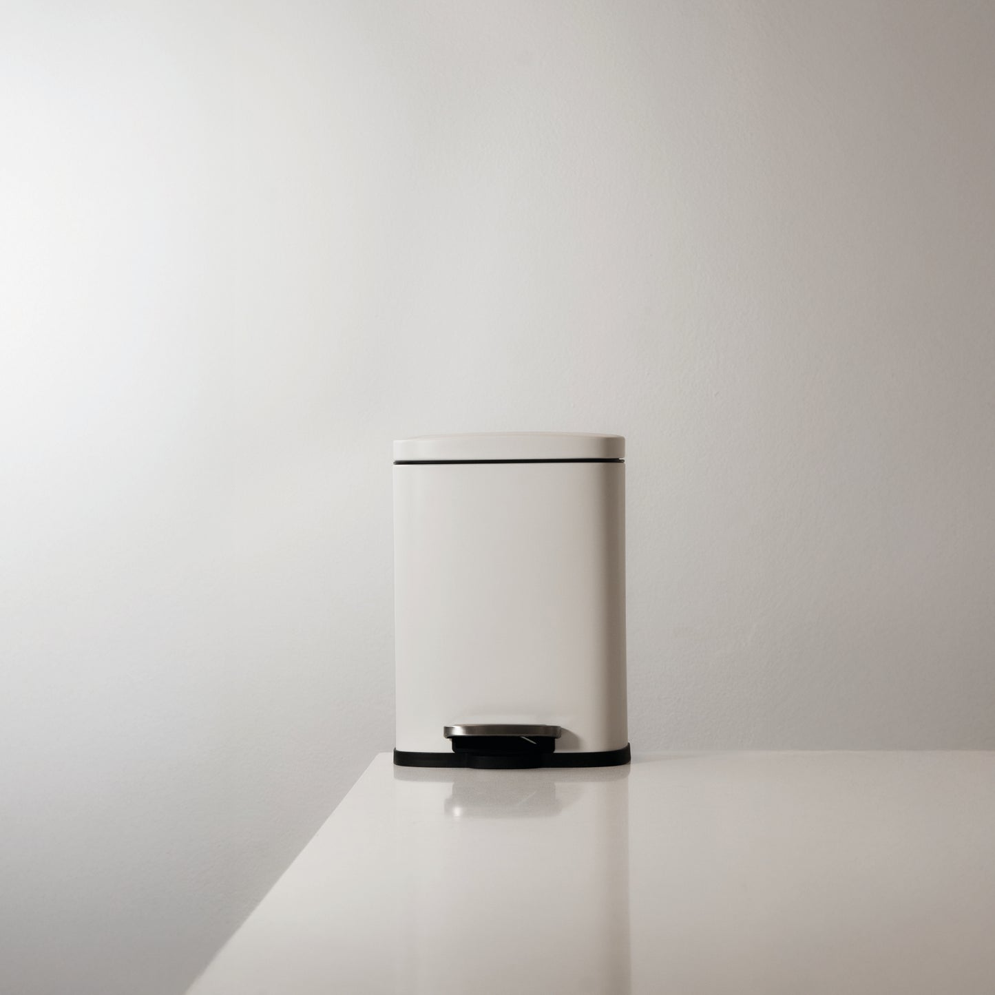 Cesto rectangular ac/inox 5L blanco