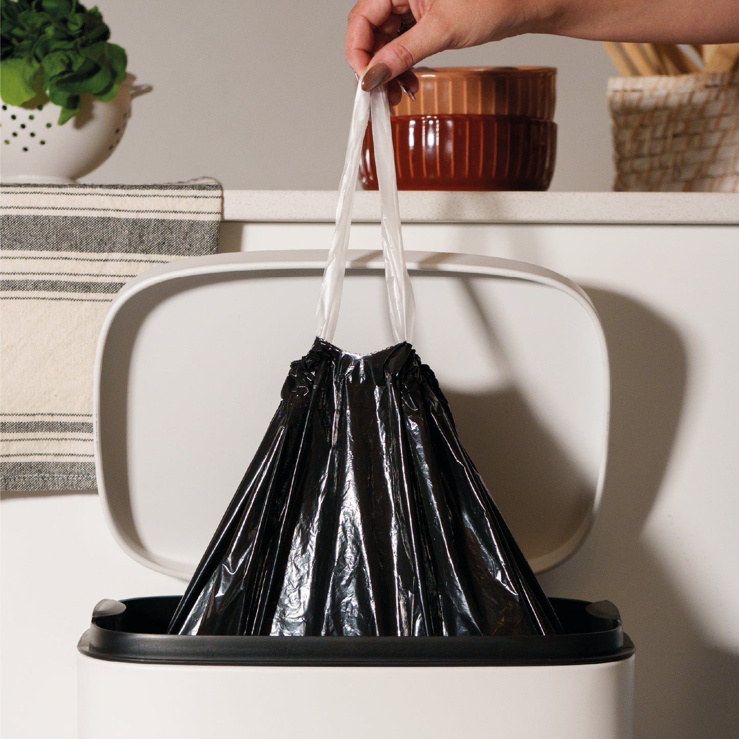 Cesto rectangular ac/inox 30L blanco