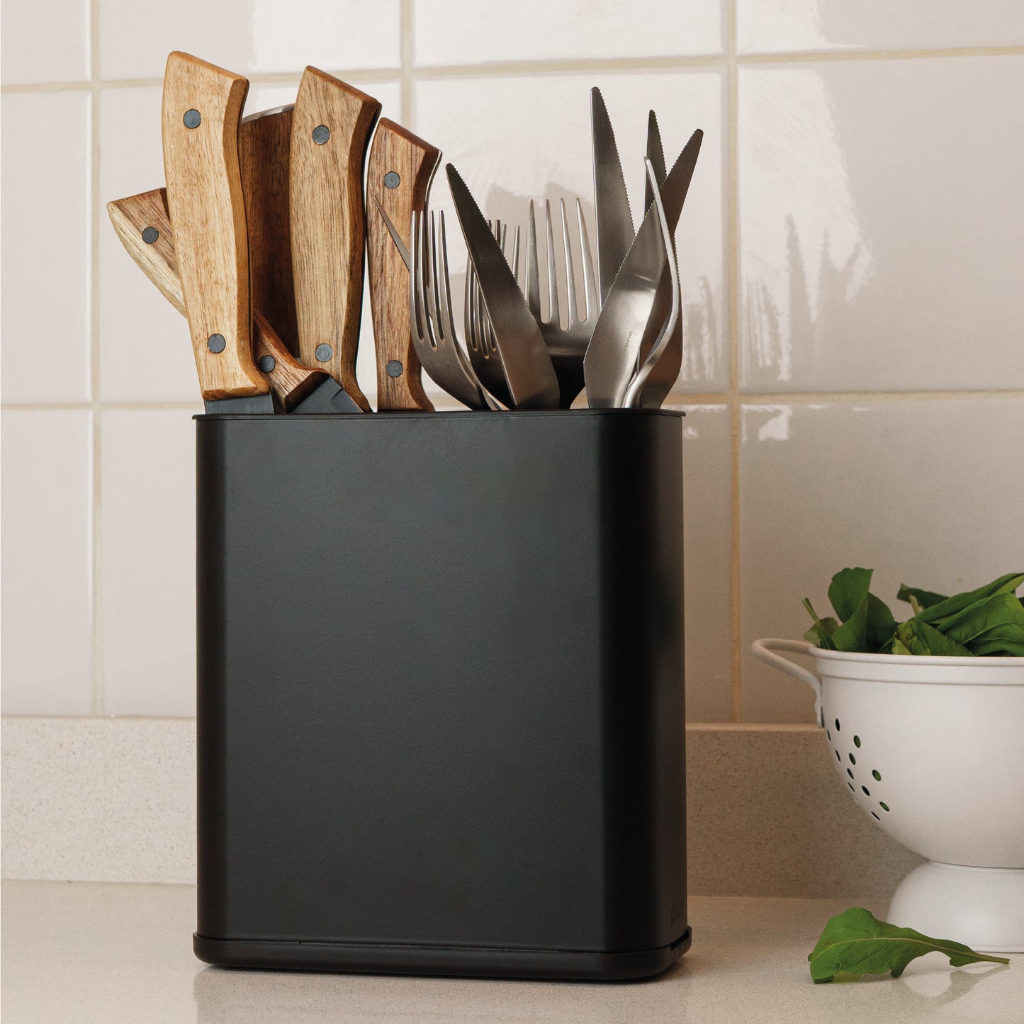 Escurridor de cubiertos negro