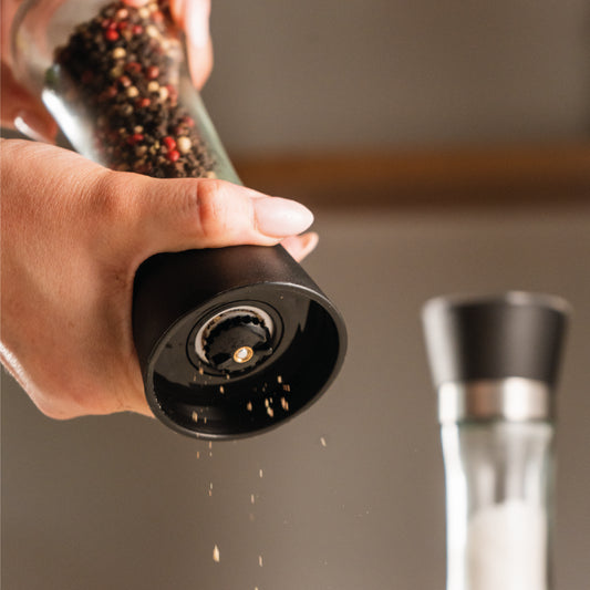 Molinillo de Vidrio con Tapa de Acero 19cm