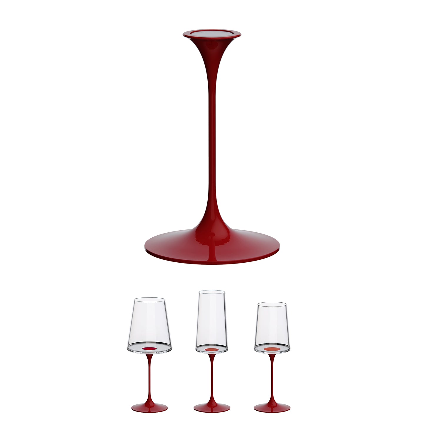 Tallo para copas de cristal imantado Rojo