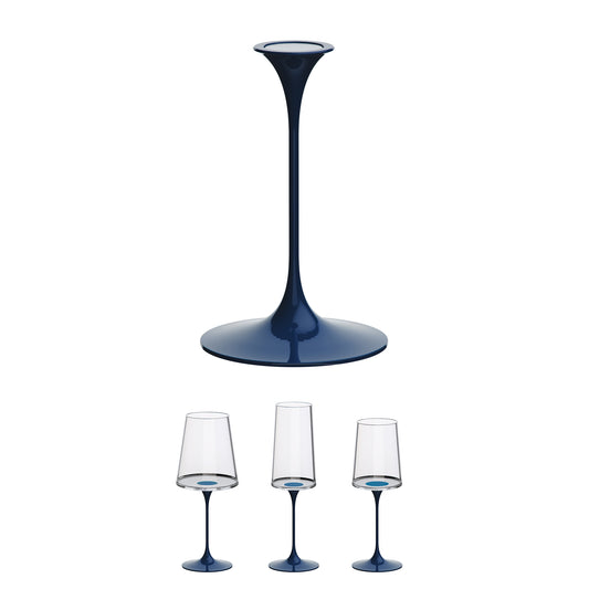 Tallo para copas de cristal imantado Azul