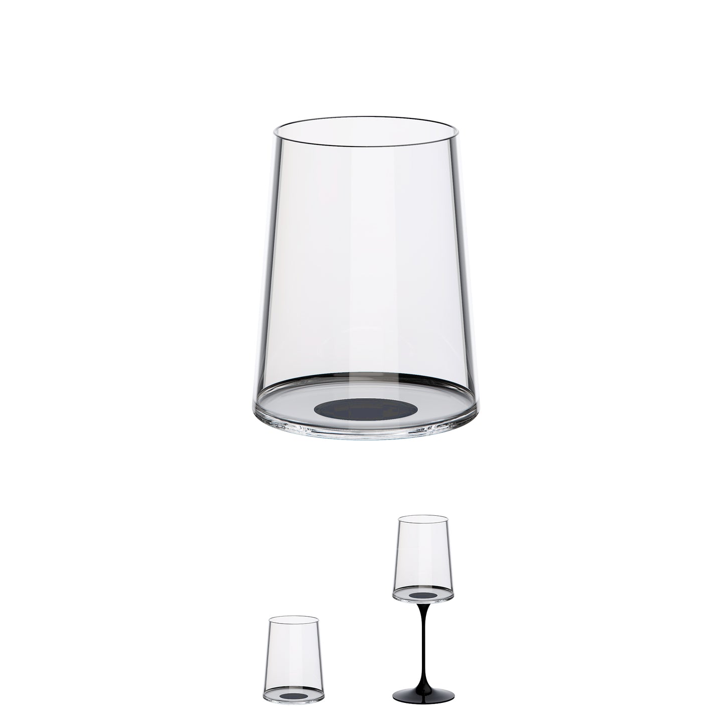 Copa cristal vino blanco con imán Negro Set x 2