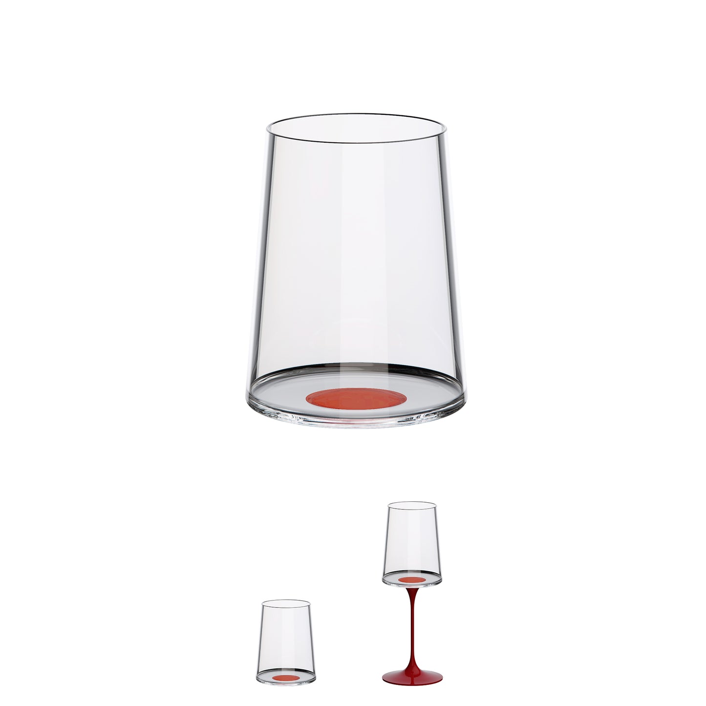 Copa cristal vino blanco con imán Rojo Set x 2