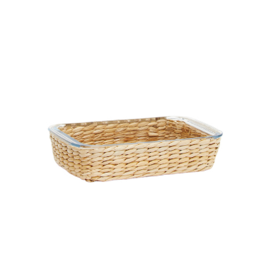 Fuente rect c/canasta yute 26x16x5