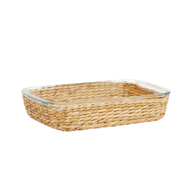 Fuente rect c/canasta yute 30x18x5.5