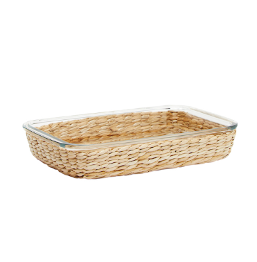 Fuente rect c/canasta yute 35x20x5.5