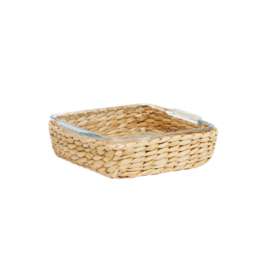 Fuente cuadr c/canasta yute 19x16x4.5