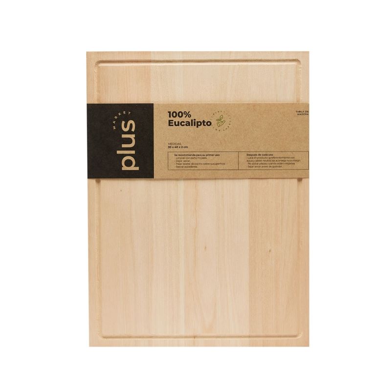Combo Tabla Tallada EUCA (30x40x2cm) con Chuchillo Santoku 7¨