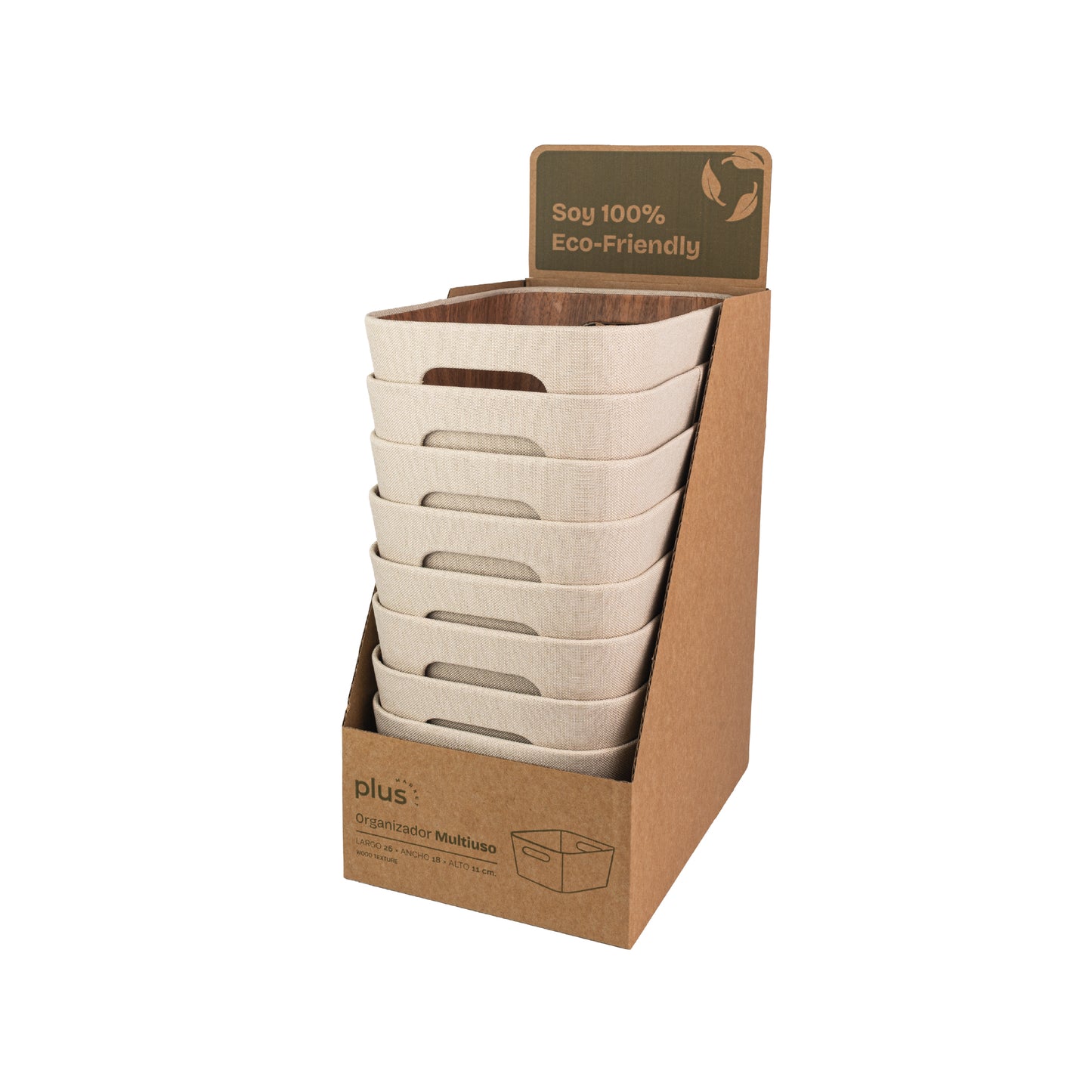 Organizador multiuso crema 26x18x11 cm