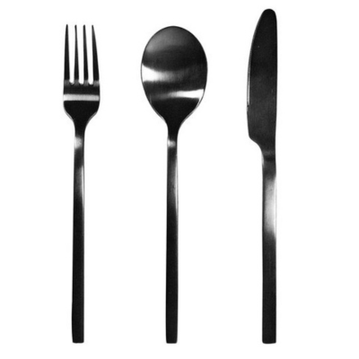 Cubiertos flat 3pcs negro