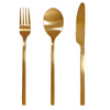 Cubiertos flat 3pcs dorado