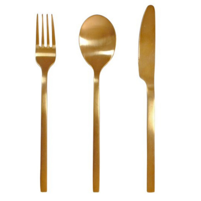 Cubiertos flat 3pcs dorado