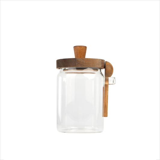 Frasco de vidrio c/cuchara 650ml