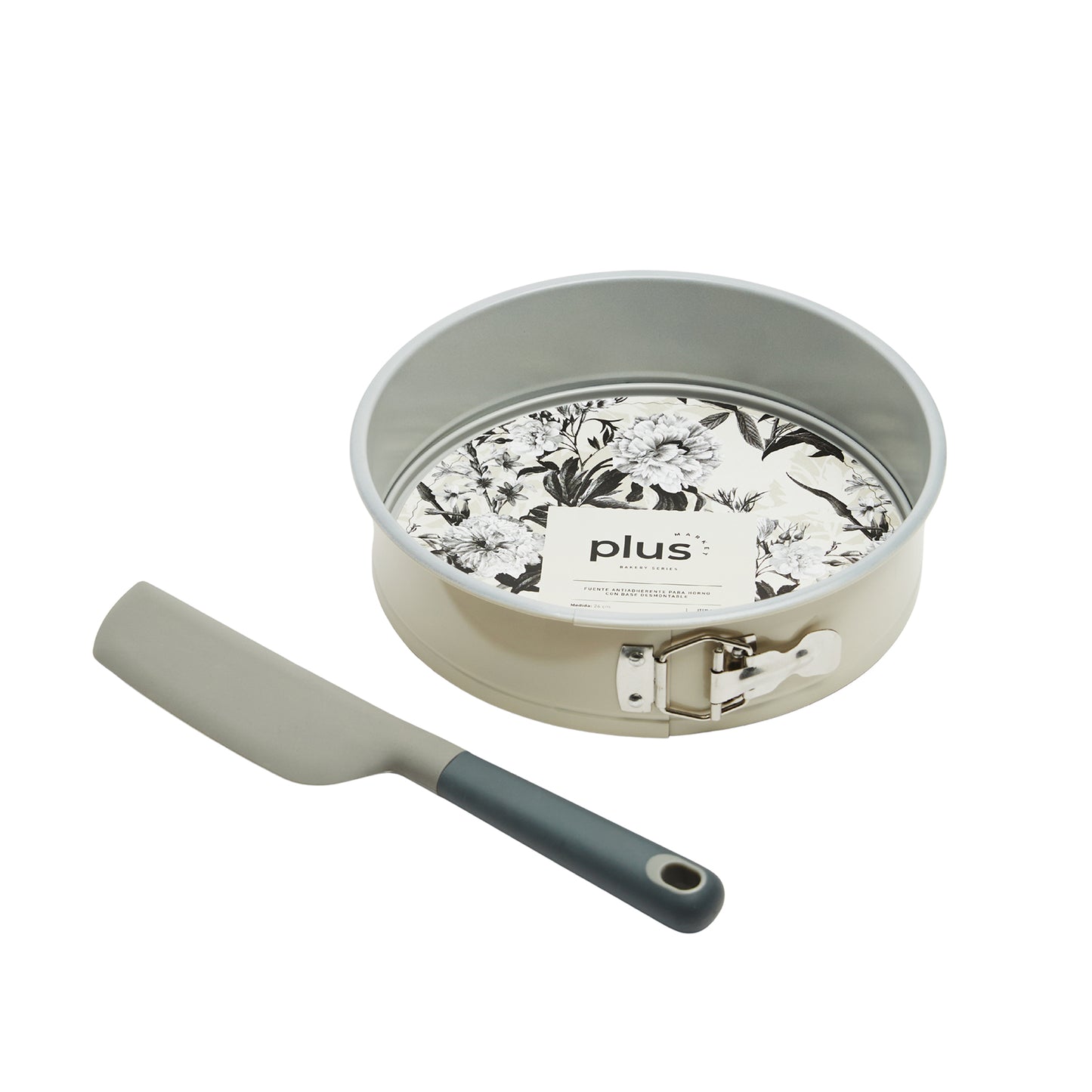 Set de Molde Desmontable Antiadherente 26x0,4 cm + Espátula Pastelera Bicolor Pro 33 cm