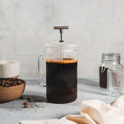 Cafetera de vidrio rallada con embolo 350ml