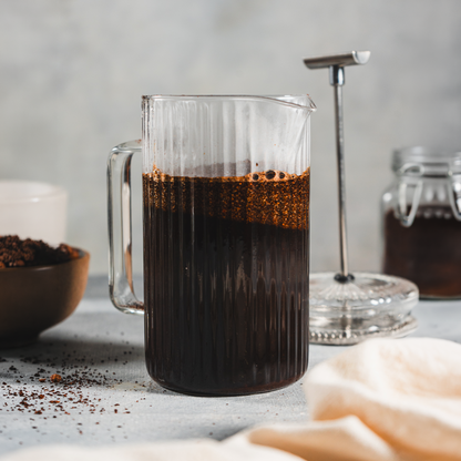 Cafetera de vidrio rallada con embolo 600ml