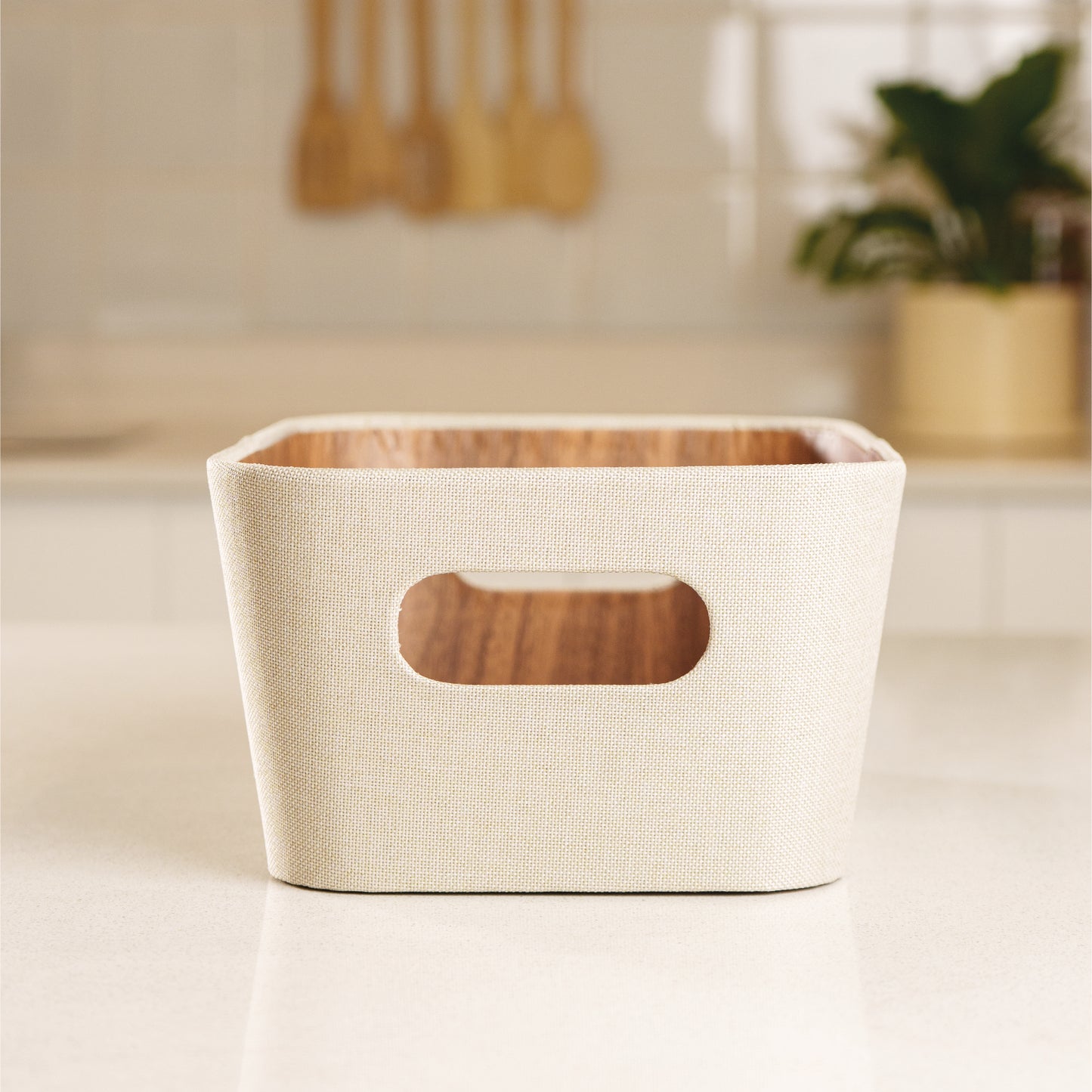 Organizador multiuso crema 26x18x11 cm