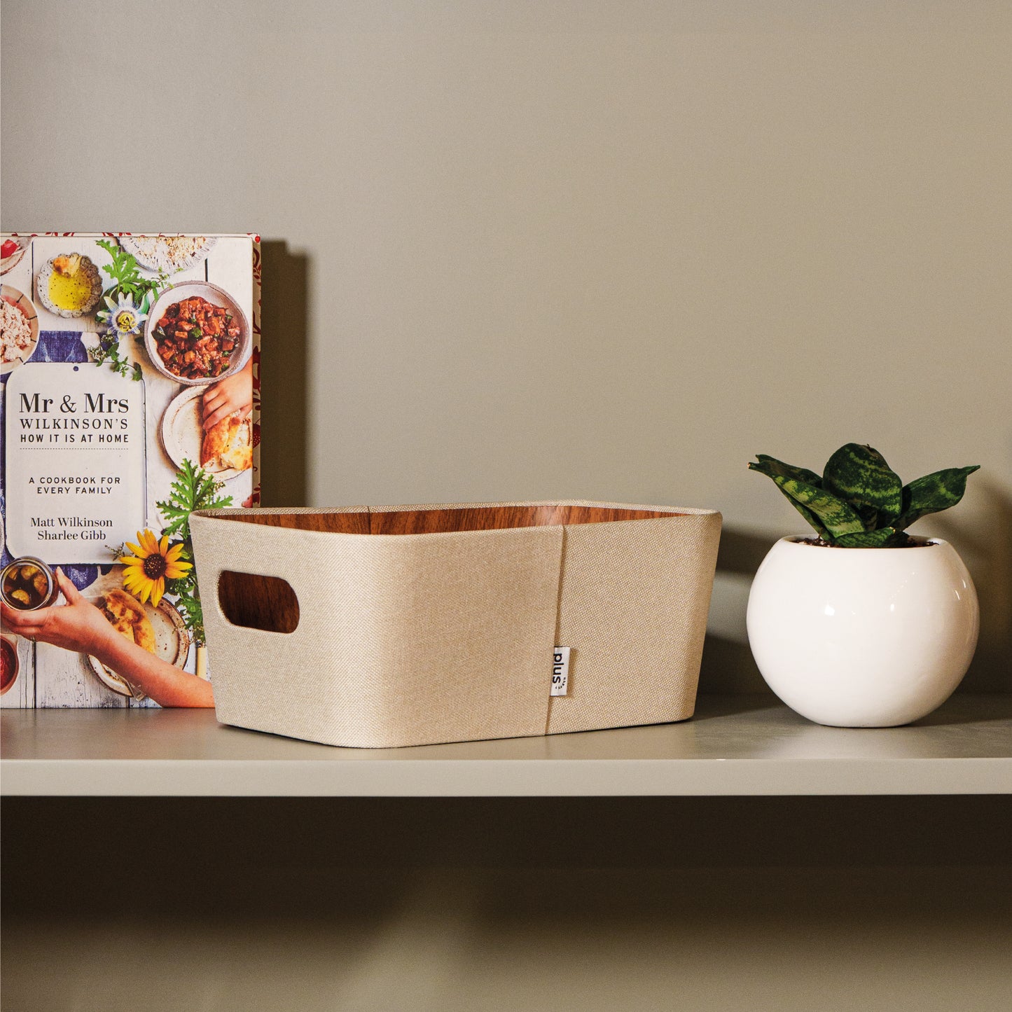 Organizador multiuso crema 26x18x11 cm