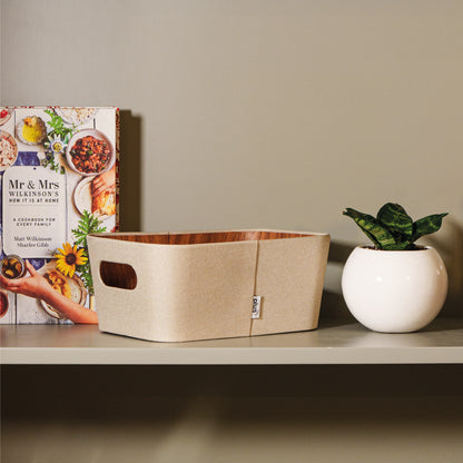 Organizador multiuso crema 26x18x11 cm