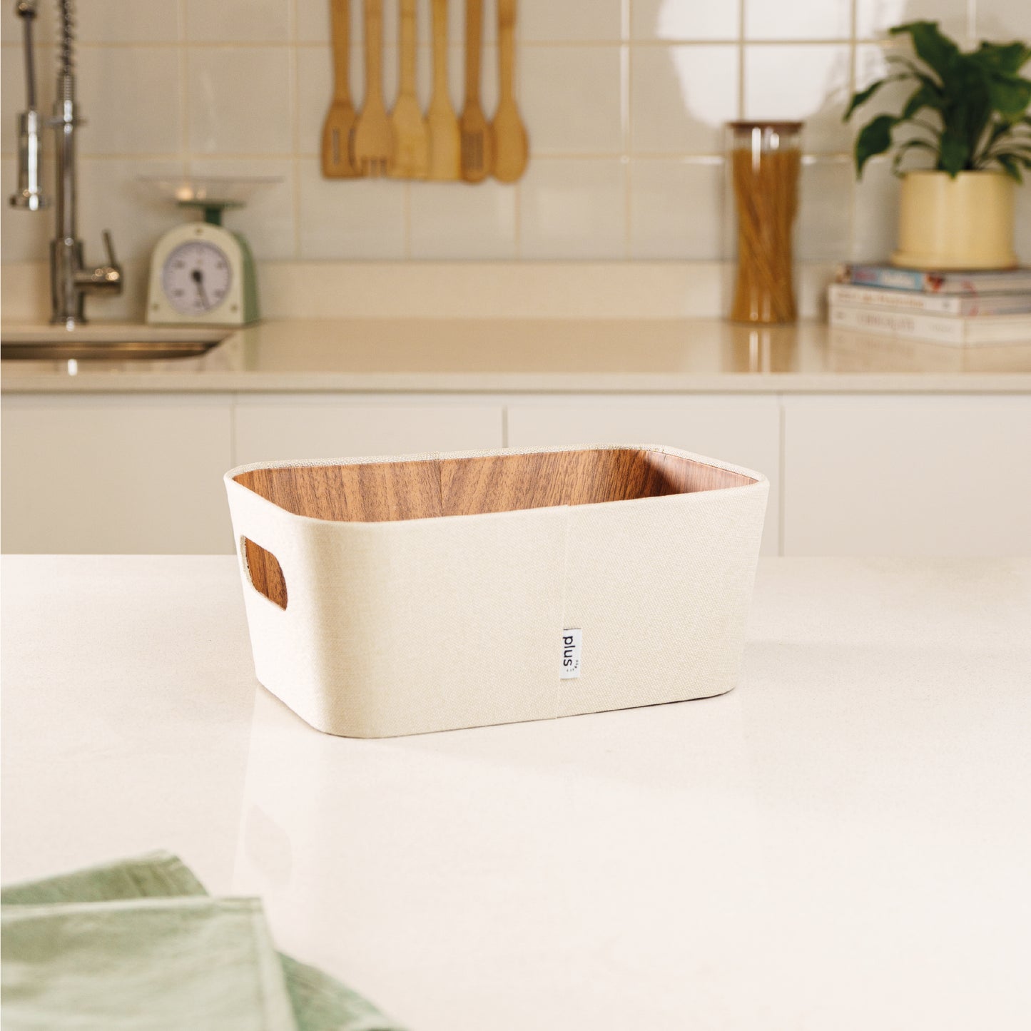 Organizador multiuso crema 26x18x11 cm