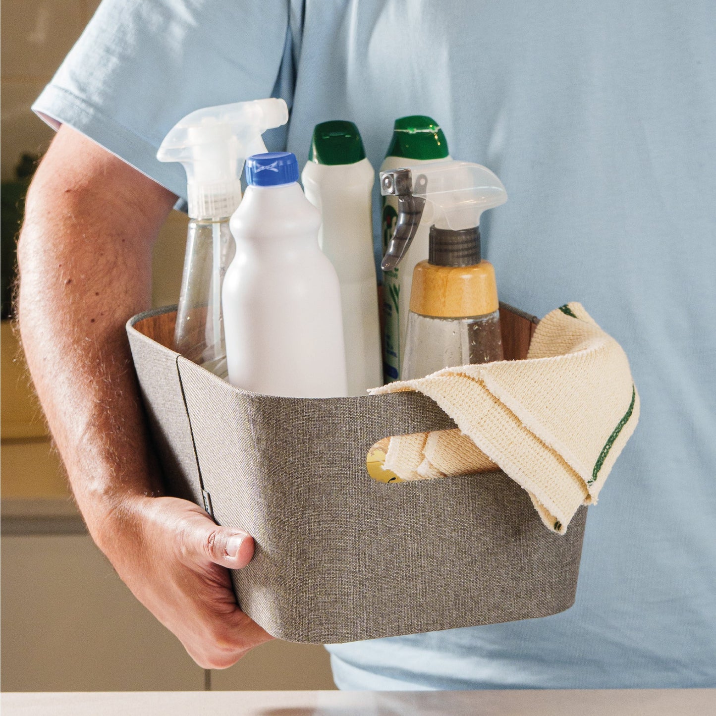 Organizador multiuso gris 26x18x11 cm