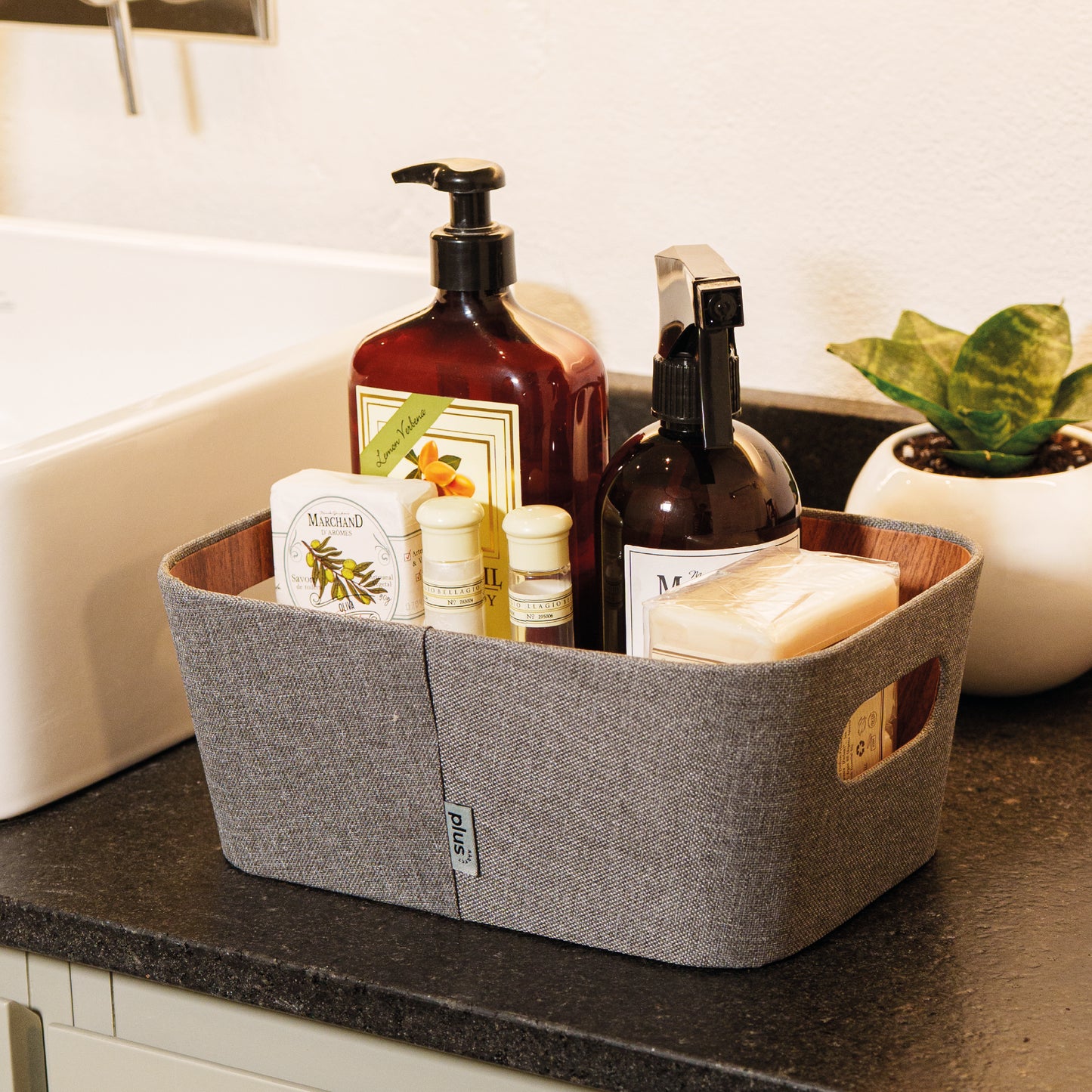 Organizador multiuso gris 23x31x15 cm