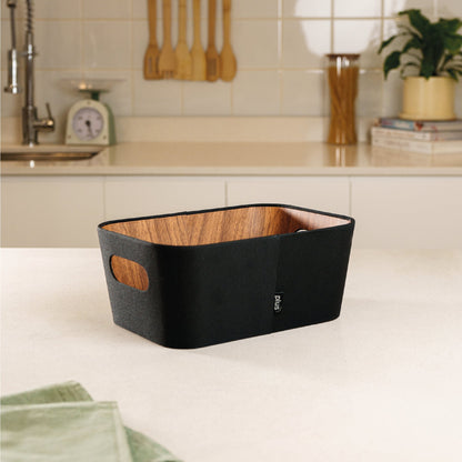 Organizador multiuso negro 26x18x11 cm