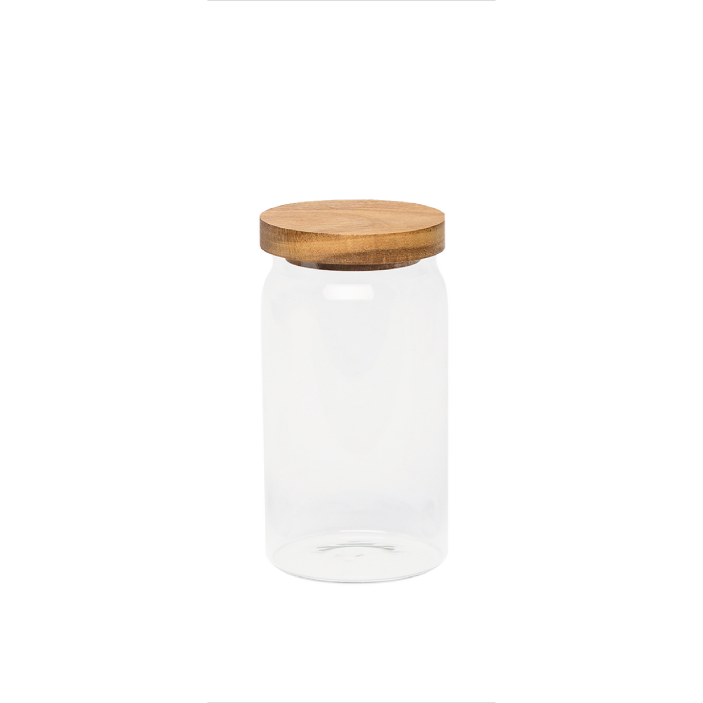 Set 4 Frascos Vidrio Tapa Acacia