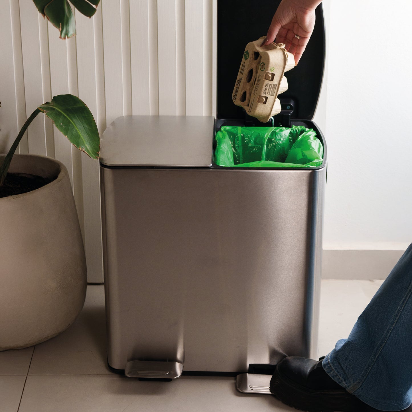 Cesto dos compart. p/reciclado 40L