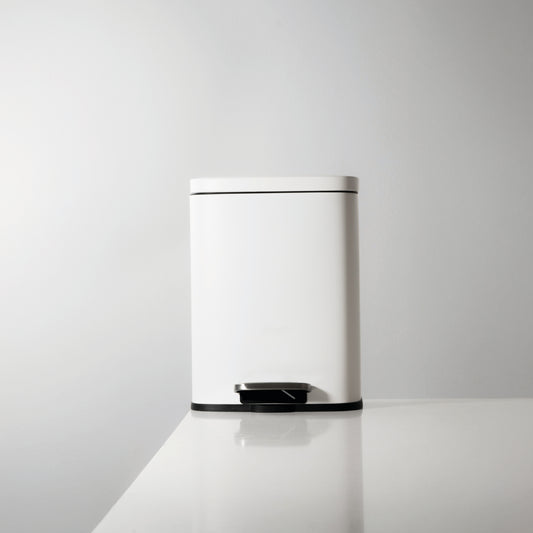 Cesto rectangular ac/inox 12L blanco