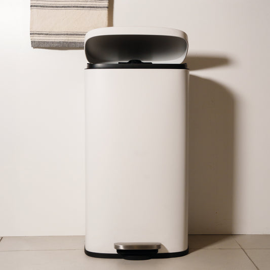 Cesto rectangular ac/inox 30L blanco