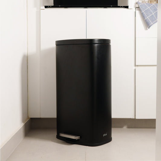 Cesto rectangular de acero inoxidable Negro de 30L