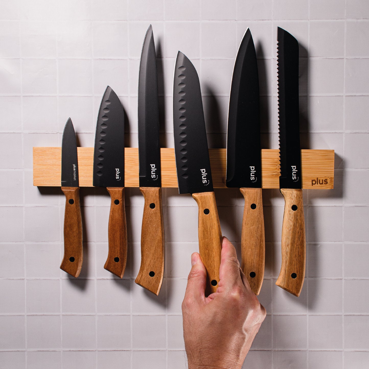 Barral magnético de Bambú 38 x 5 cms