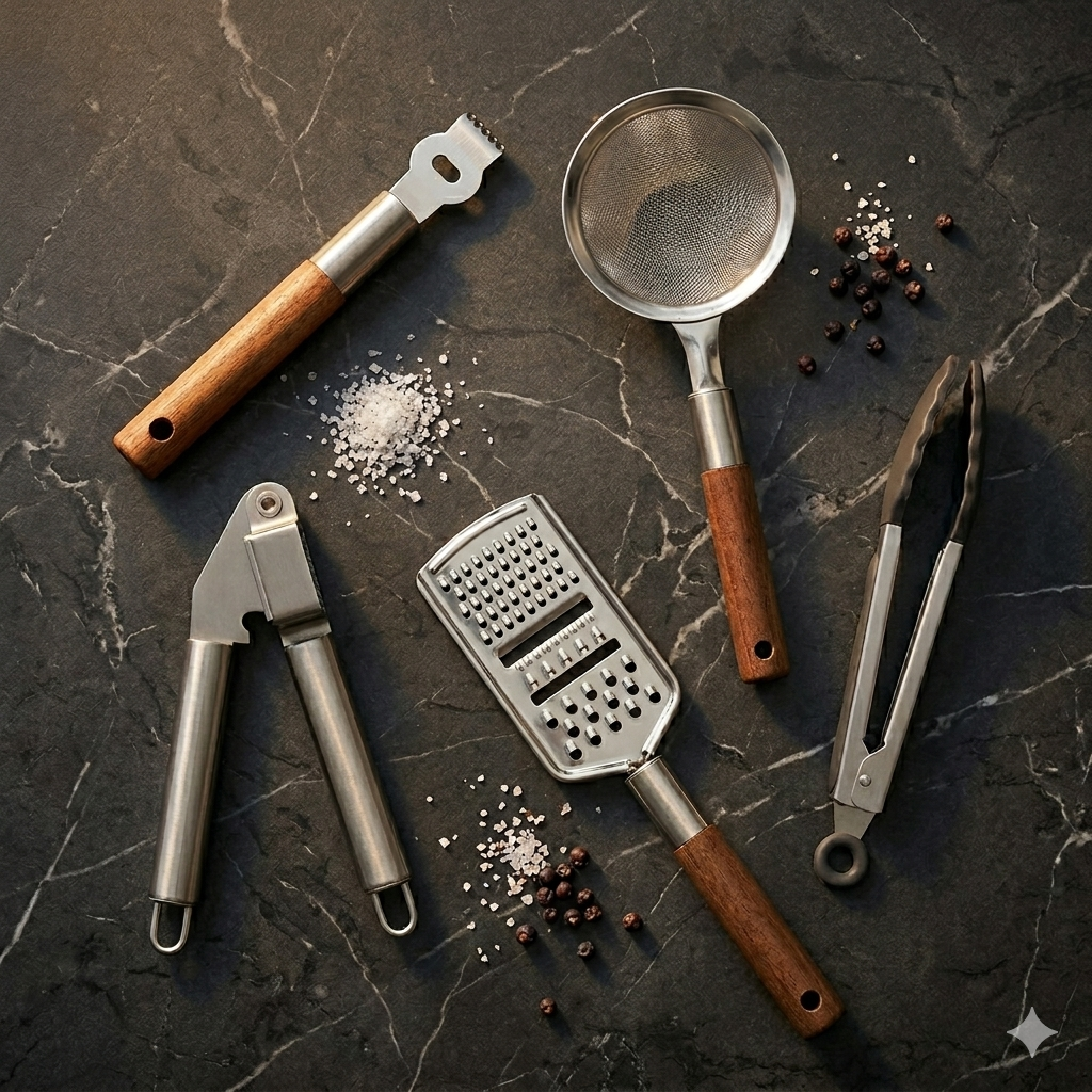 Kit Cocina Gourmet x5 (Acacia + Acero)