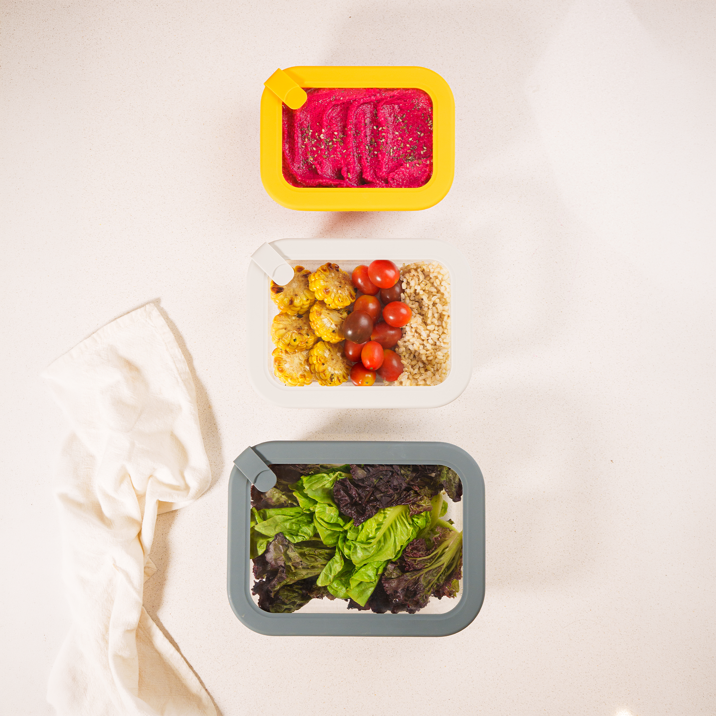Set x3 Contenedores rectangulares 640/1050/1520 ml