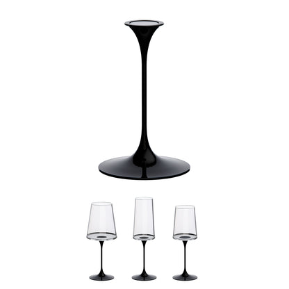 Tallo para copas de cristal imantado Negro