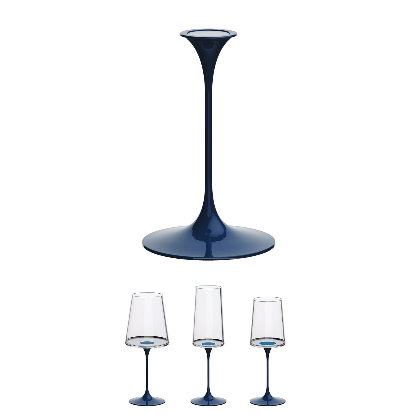 Tallo para copas de cristal imantado Azul