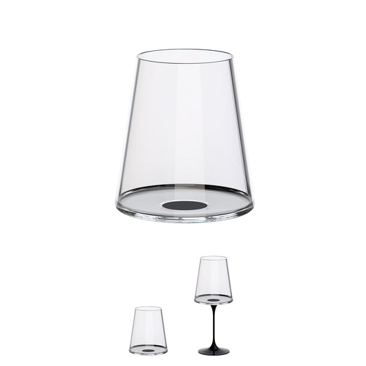 Set Trebonn Tallo Imantado Negro + 2 Copas de Cristal para Vino Tinto con Imán Negro – Elegancia Minimalista y Diseño Modular