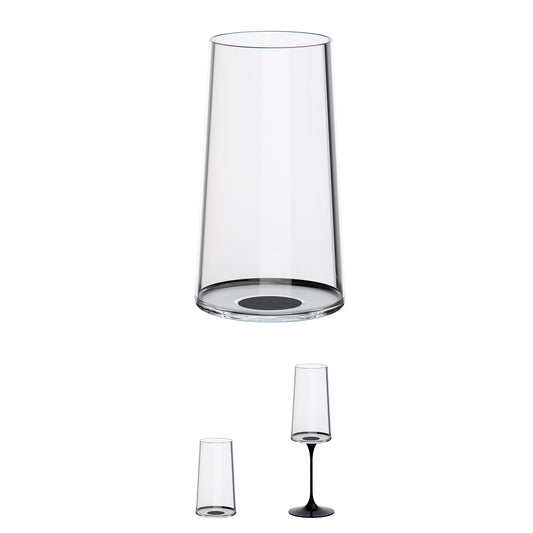 Copa cristal trago largo con imán Negro Set x 2