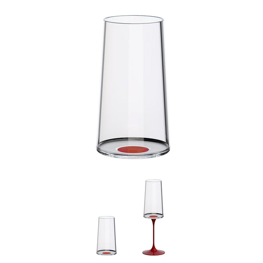 Set Trebonn Tallo Imantado Rojo + 2 Copas de Cristal para Trago Largo con Imán Rojo – Diseño Modular y Estilo Italiano