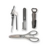Set x4 Utensilios de Cocina de Silicona | Pelapapas + Destapador + Tijera Multiuso + Abrelatas Cromado