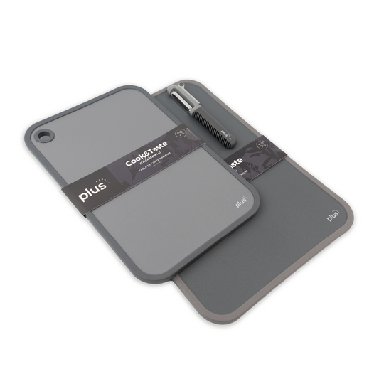 Set x3 Utensilios de Cocina | Pelapapas con Sacabocado + Tabla M 35x21 cm + Tabla S 30x20 cm