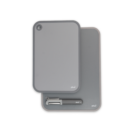 Set x3 Utensilios de Cocina | Pelapapas con Sacabocado + Tabla M 35x21 cm + Tabla S 30x20 cm