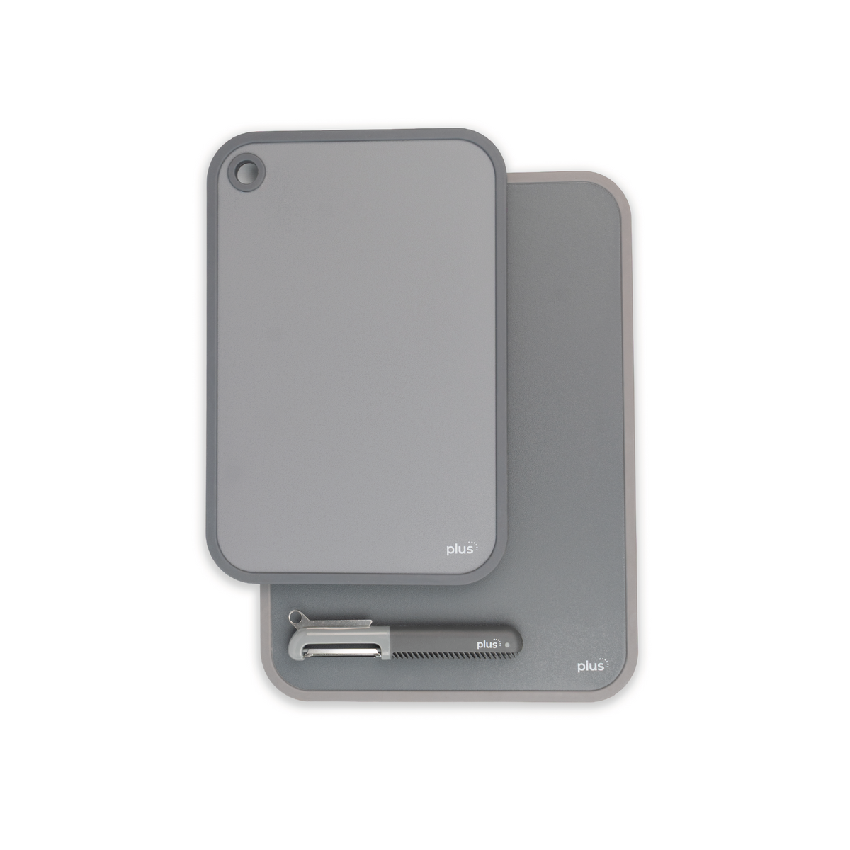 Set x3 Utensilios de Cocina | Pelapapas con Sacabocado + Tabla M 35x21 cm + Tabla S 30x20 cm