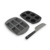 Set x3 Utensilios de Repostería | Molde Mini Budines + Molde Muffins x6 + Espátula Pastelera 33 cm