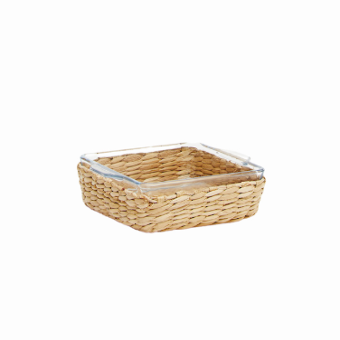 Fuente cuadr c/canasta yute 15x13x4 500ML