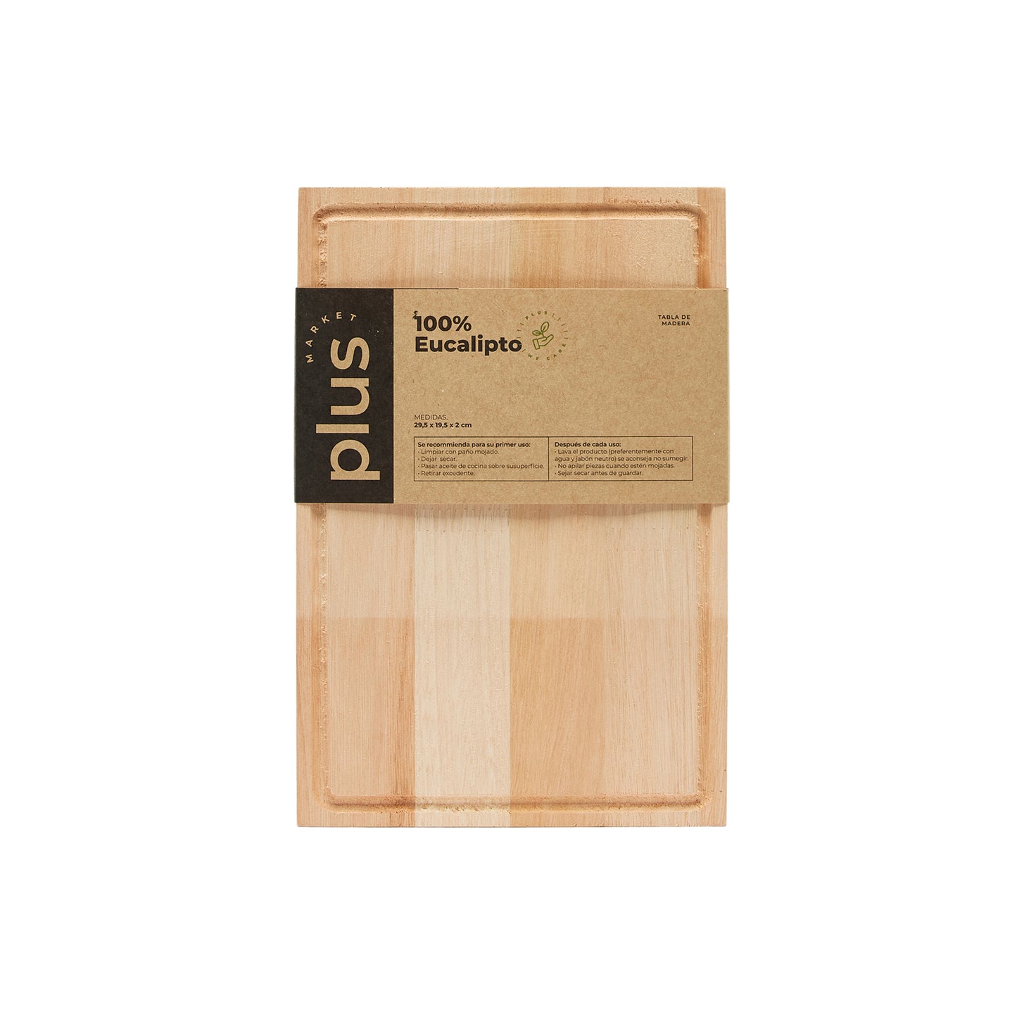 Set X4 Plato Rect. Para Asado De Eucalipto De 19x29x2 Cm
