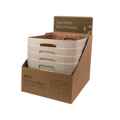 Organizador multiuso crema 30x41x20 cm